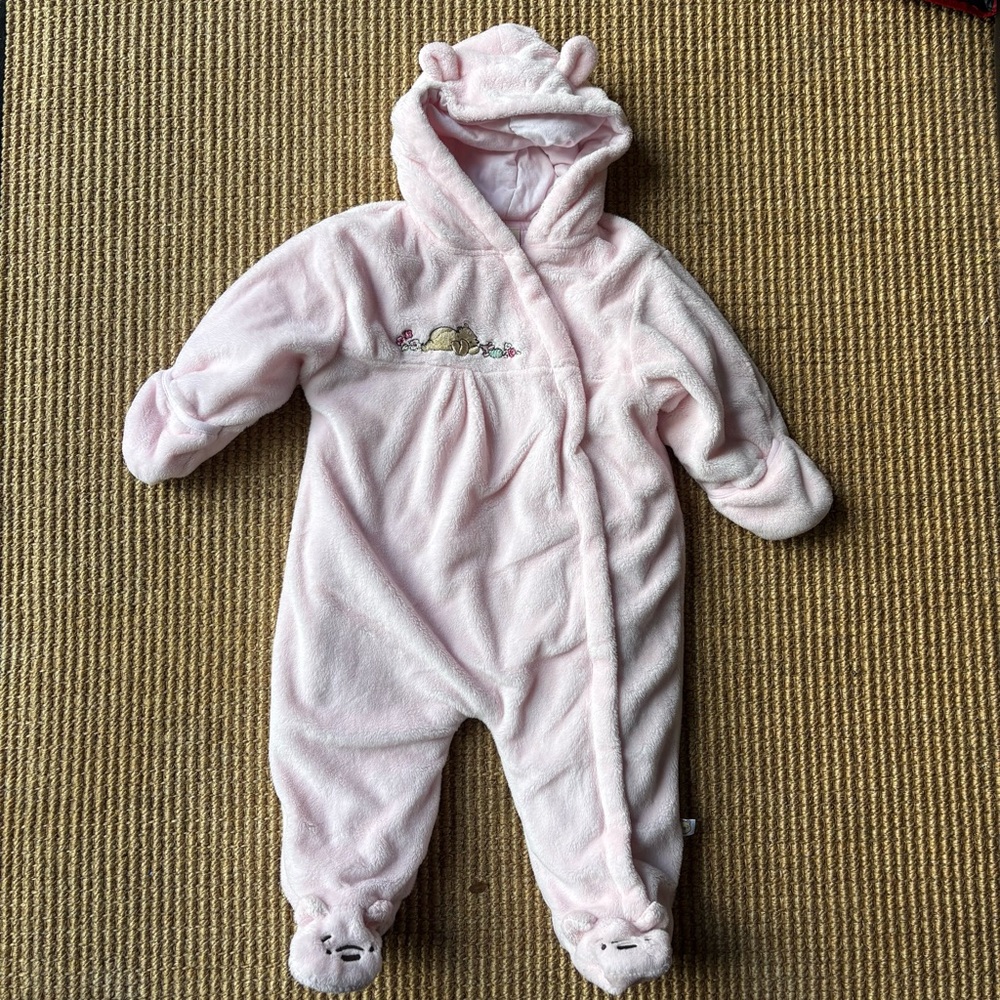 Y2K Classic Pooh Pink Fleece Bunting - Size 9M